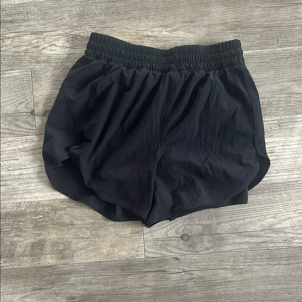 Women's Black Shorts Althetic built In undershorts